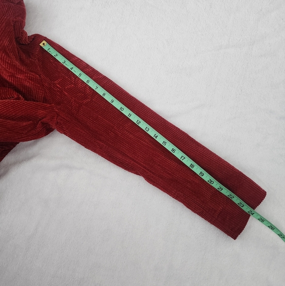 L. L. BEAN Women's Red Corduroy Flannel Plaid Lined Full Zip Jacket Medium Layer - Picture 11 of 11